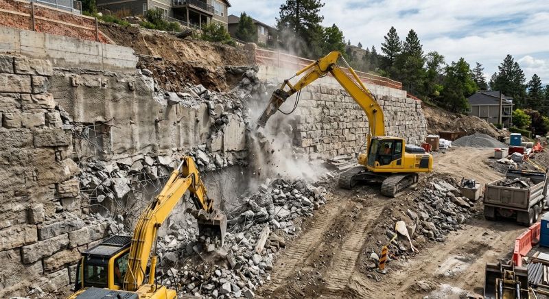Retaining Wall Demolition in Sacramento, CA